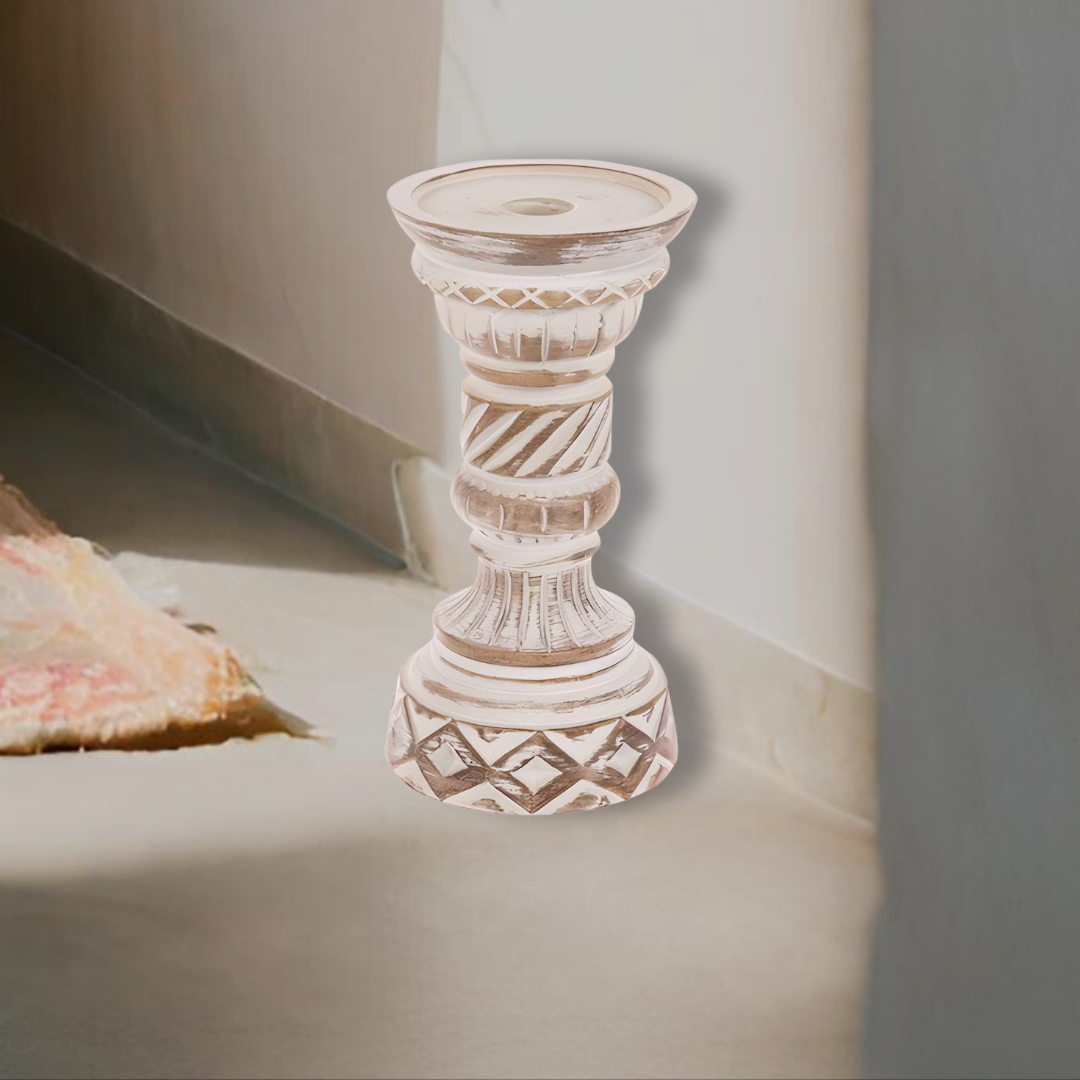 Whittled Wonder Pillar Accent
