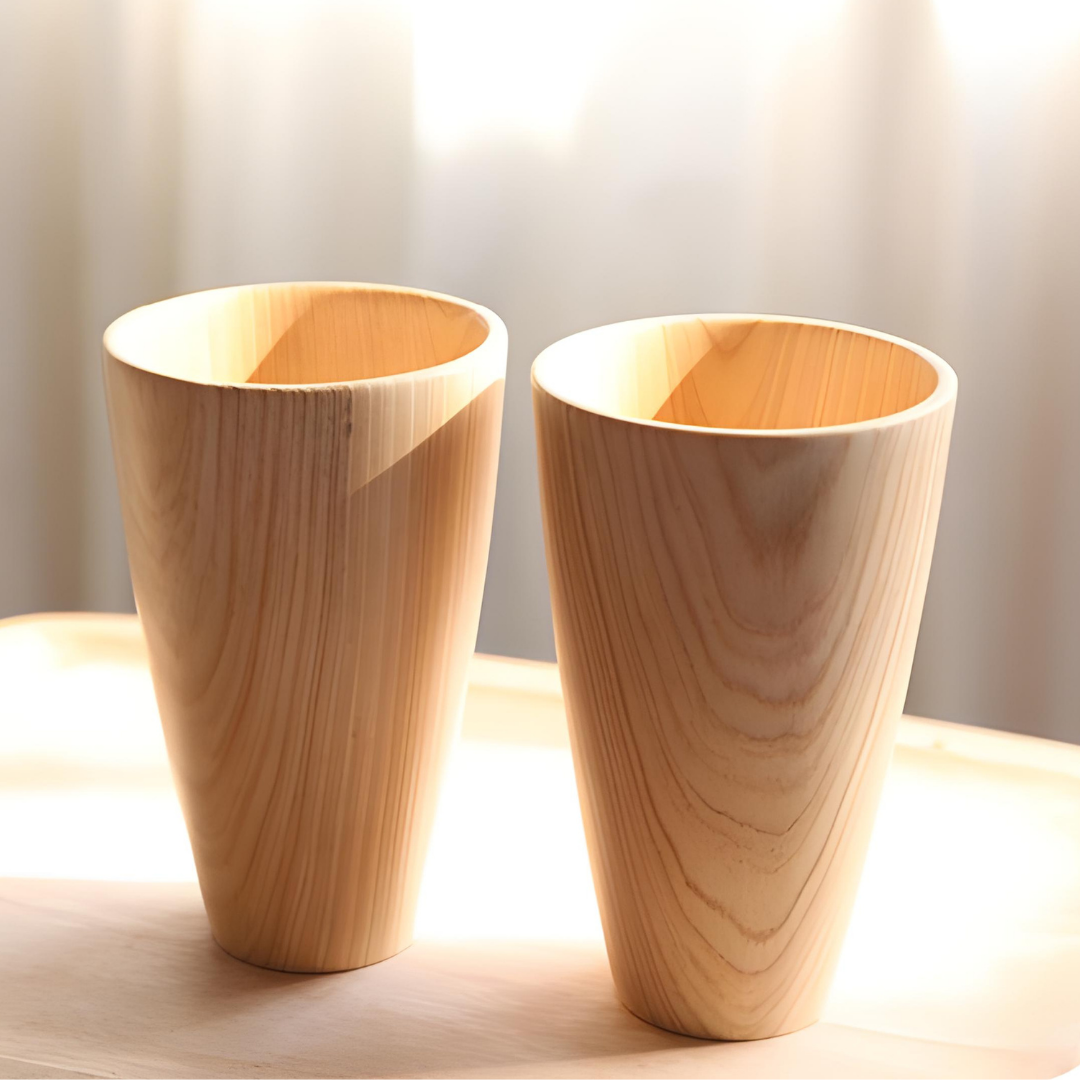 Vanilla Veil Wooden Tumbler Pair