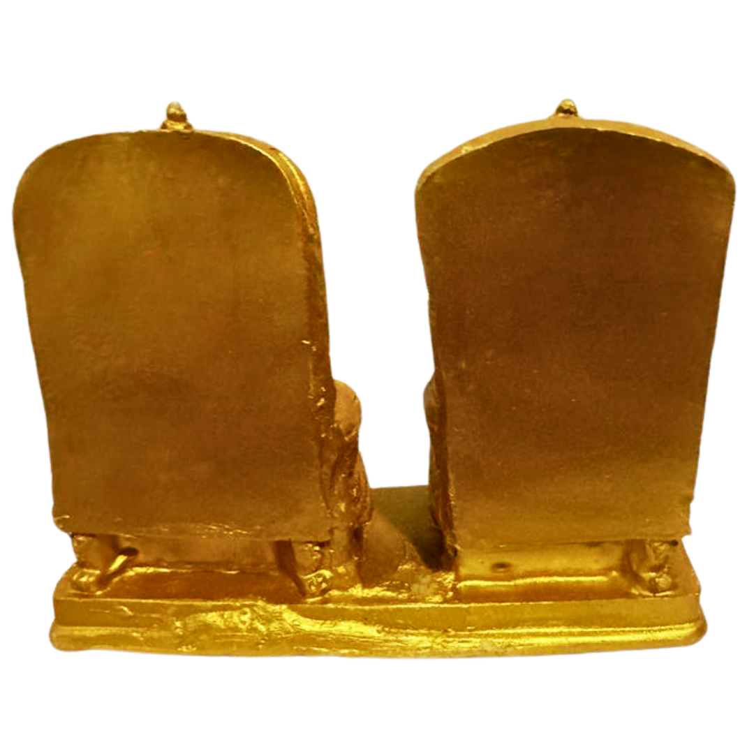 5-Inch Golden Laxmi Ganesh Statue For Spiritual Abundance