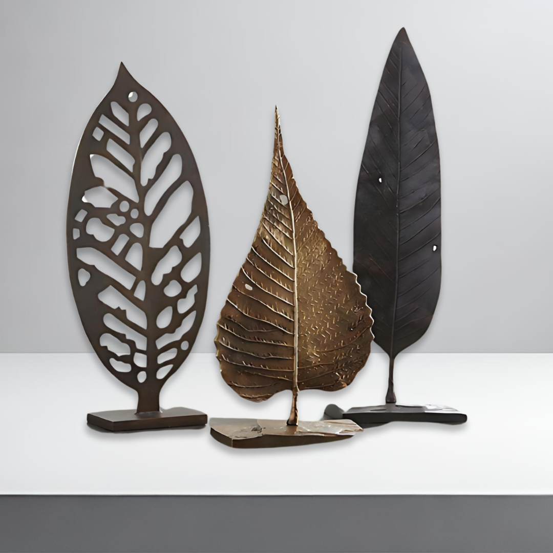 Pewter Leaf Casting Accent