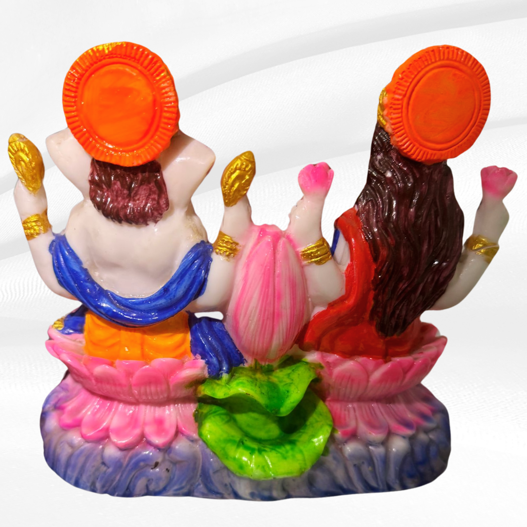 Laxmi Ganesh Statue | Hand Painted Ganesh Statue | Decorvana