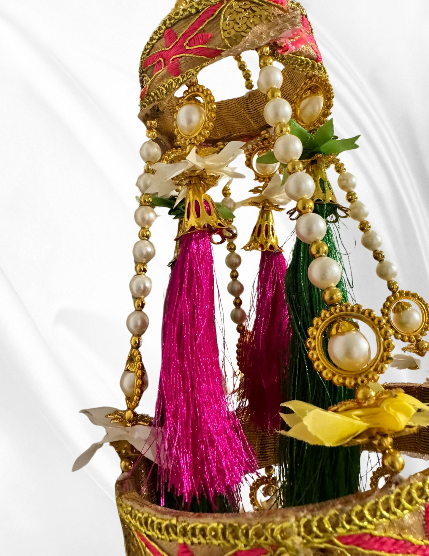 Pink and Green Pearl Jhumar | Green Pearl Jhumar | Decorvana