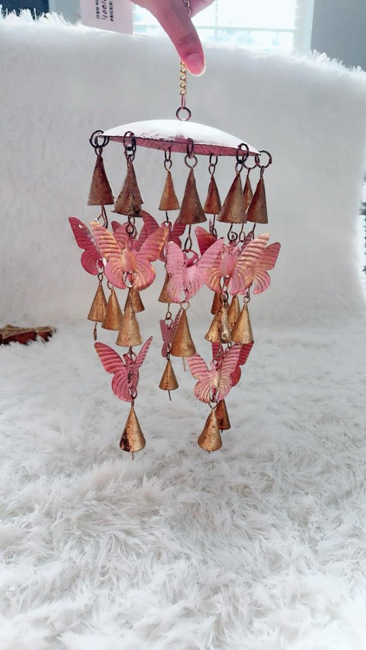 Butterfly Wind Chime with Golden Bells