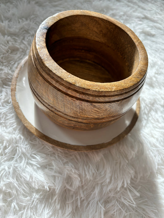 Rustic Wooden Container with Lid