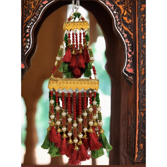 Red & Green Hanging Jhumar | Red Hanging Jhumar | Decorvana