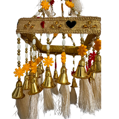 Golden Beads Jhumar | Yellow Flowers Beads Jhumar | Decorvana