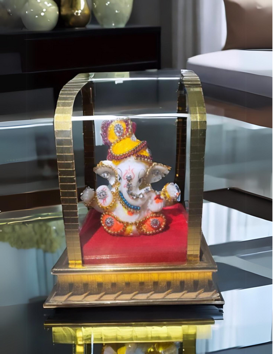 Ganesh Glass Showcase | Elegant Ganesh Showcase | Decorvana