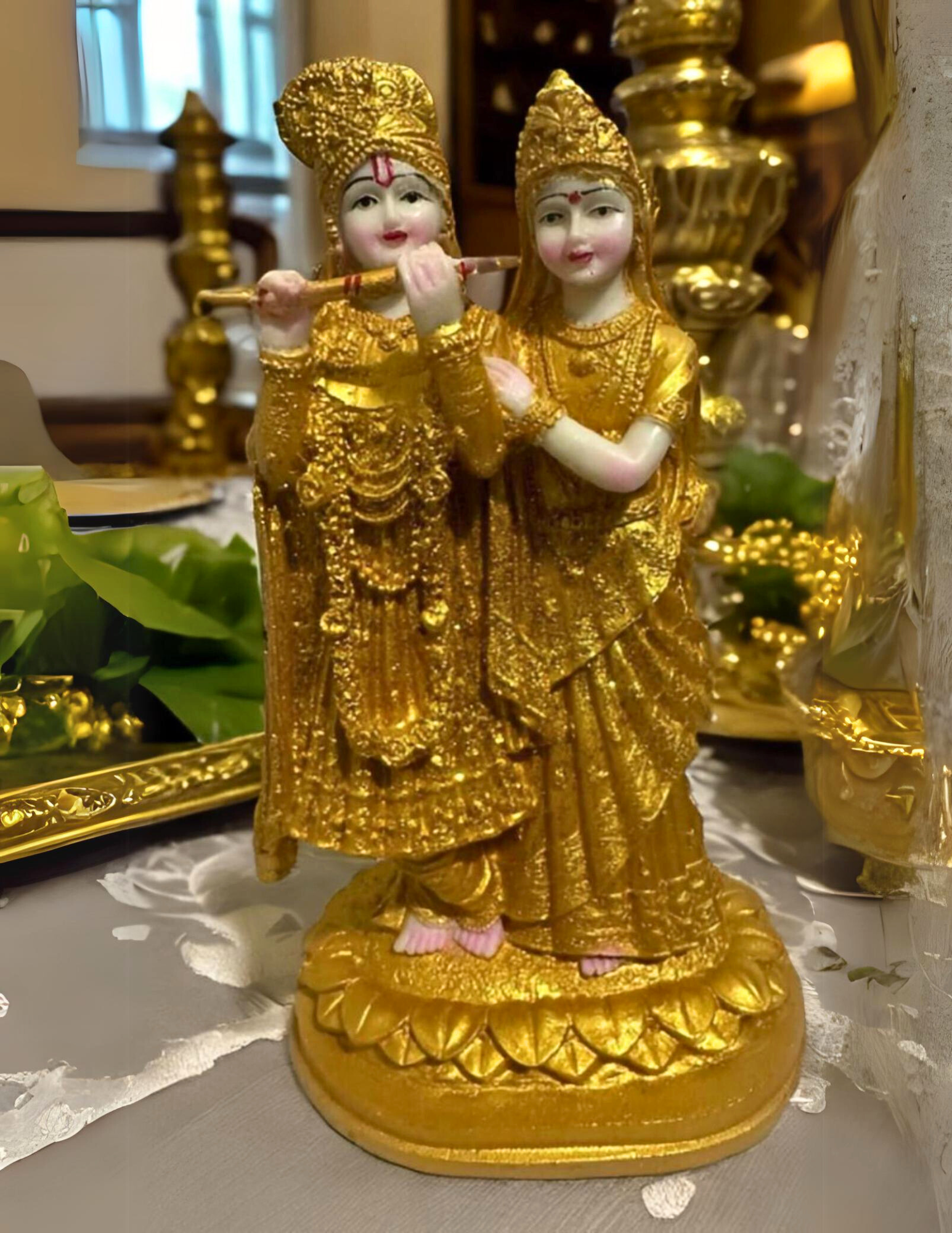 Golden Radha Krishna | Unique Golden Radha Krishna | Decorvana